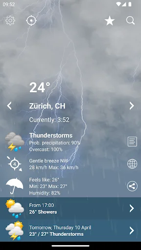 Download Weather Switzerland XL PRO – Ramalan Cuaca Akurat - Screenshot 2