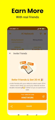 Download Hi Network Terbaru – Aplikasi Mining Mata Uang Digital - Screenshot 2