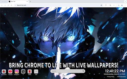 Download Gojo Blue Eyes JJK Wallpaper Chrome – Gratis - Screenshot 2