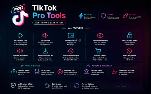 TikTok Pro Tools: Optimalkan Pengalaman TikTok Anda di Browser - Screenshot 1