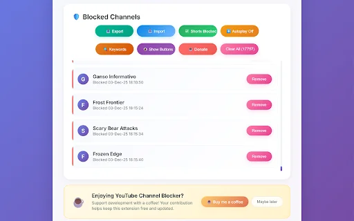 YouTube Channel Blocker – Sembunyikan Channel & Shorts Gratis - Screenshot 1