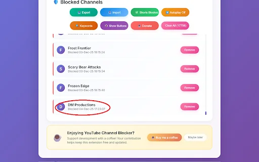 YouTube Channel Blocker – Sembunyikan Channel & Shorts Gratis - Screenshot 4