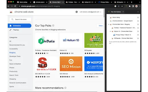 Download Tree Tab Sidebar Terbaru – Atur Tab Chrome Anda - Screenshot 1