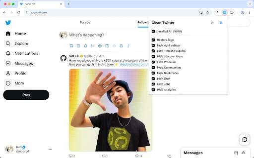 Clean Twitter: Bersihkan X dari Gangguan & Fokus Beraktivitas - Screenshot 3