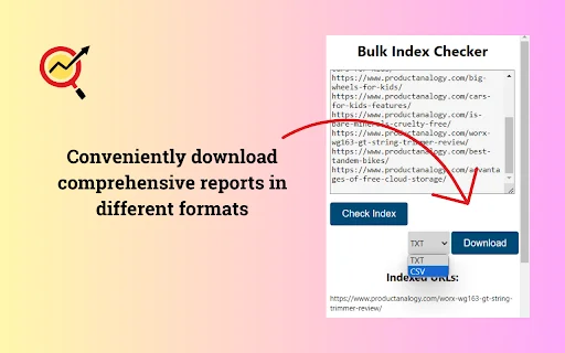 Bulk Index Checker: Cek Status Indeks Google Massal Gratis - Screenshot 3