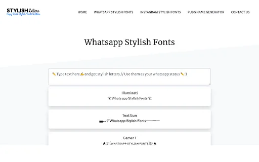 Stylish Fonts Generator Terbaru – Ubah Teks Keren Gratis - Screenshot 2