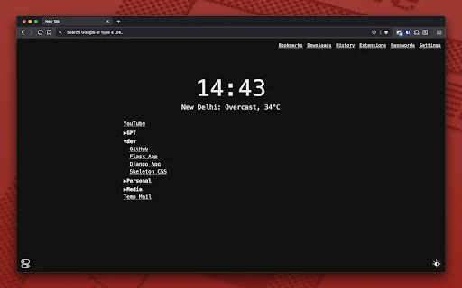 Minimal New Tab: Halaman Tab Baru Estetik & Cepat untuk Chrome - Screenshot 1