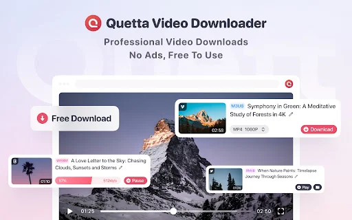 Quetta Video Downloader: Unduh Video HD & M3U8 Gratis - Screenshot 1