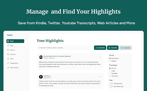 Screvi: Simpan Highlight & Kelola Bacaan Anda dengan AI - Screenshot 1