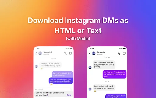 Download Instagram Chat Backup Terbaru – Export DM ke HTML - Screenshot 1