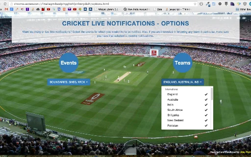 Download Cricket Live Notifications – Skor Kriket Real-time - Screenshot 2