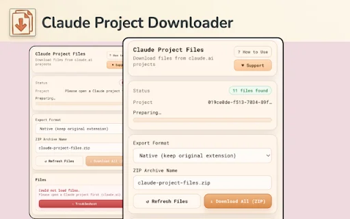 Download Claude Project Downloader – Ekspor File Proyek Gratis - Screenshot 1