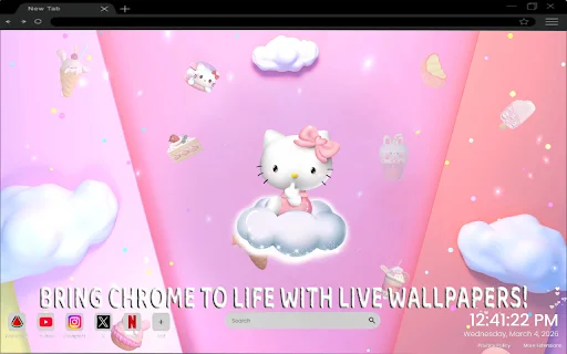 Download Pink Hello Kitty Live Wallpaper – Tema Kawaii Gratis - Screenshot 2