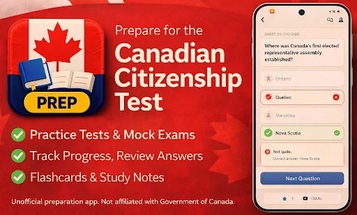 Download Canadian Citizenship Test Prep – Latihan Ujian Resmi - Screenshot 1