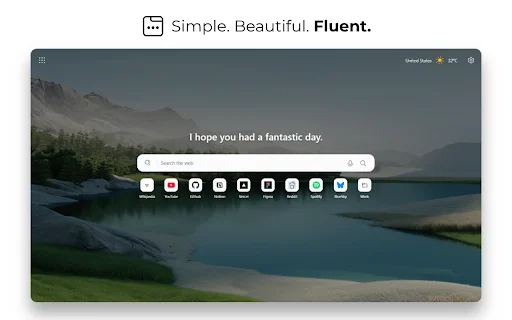 Download Fluent New Tab Terbaru – Tampilan Modern & Ringan - Screenshot 1