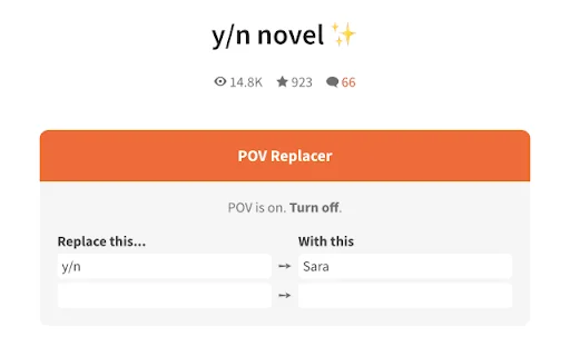 Download POV: Y/N Replacer Terbaru – Ubah Nama Fanfic Gratis - Screenshot 1