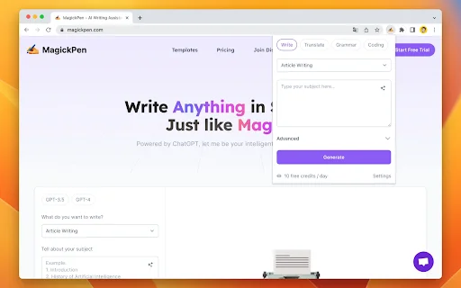 MagickPen: Asisten Penulis AI ChatGPT Terbaik – Unduh Gratis - Screenshot 2