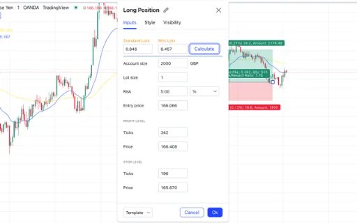 Lot Size Calculator TradingView – Hitung Lot Forex Otomatis - Screenshot 1