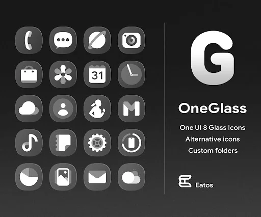 Download OneGlass 8 – Icon Pack Terbaru – Tampilan Minimalis - Screenshot 9
