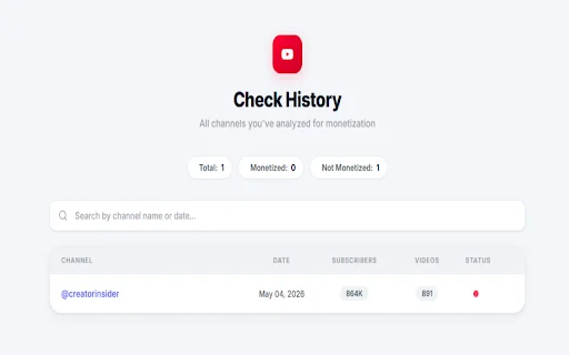 YouTube Monetization Checker – Cek Status & SEO YouTube Gratis - Screenshot 2