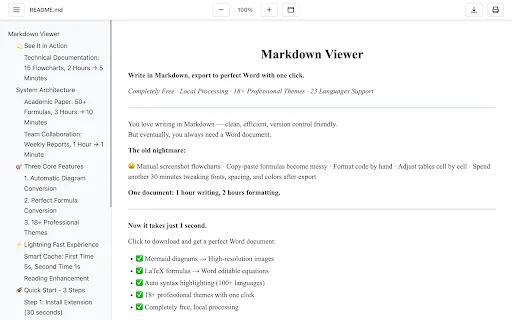 Download docu.md Markdown Viewer – Konversi Markdown ke Word Gratis - Screenshot 1