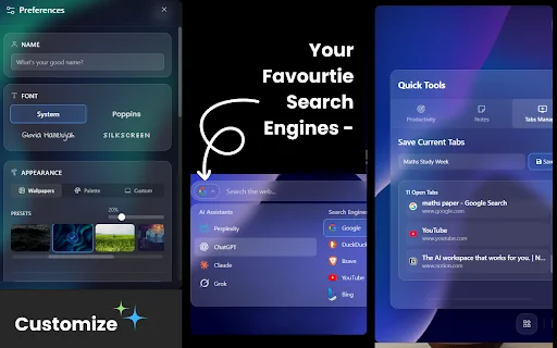Glassy – New Tab: Kelola Produktivitas dengan Tampilan Estetik - Screenshot 4