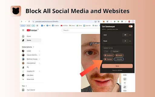 Unduh Cat Gatekeeper Terbaru – Pemblokir Situs & Pomodoro - Screenshot 3