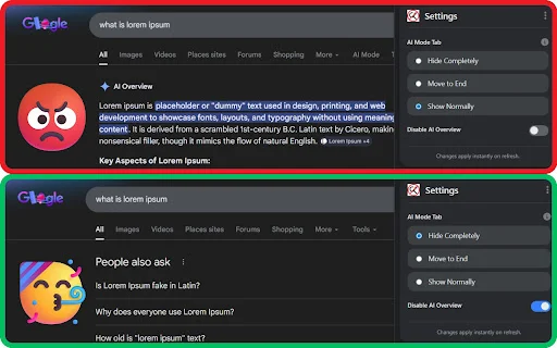 Download Disable AI Mode & AI Overview – Kembalikan Google Klasik - Screenshot 1