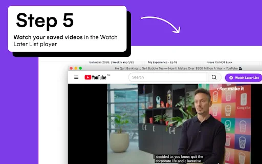 Watch Later List – Ringkasan AI & Simpan Video YouTube Mudah - Screenshot 5
