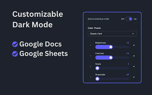 Google Docs Dark Mode – Mode Gelap Nyaman untuk Mata Anda - Screenshot 1