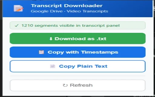 Download Google Drive Transcript Downloader – Ekspor Transkrip - Screenshot 1