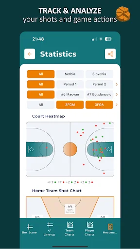 Statastic Basketball Tracker: Statistik Tim Basket Profesional - Screenshot 7