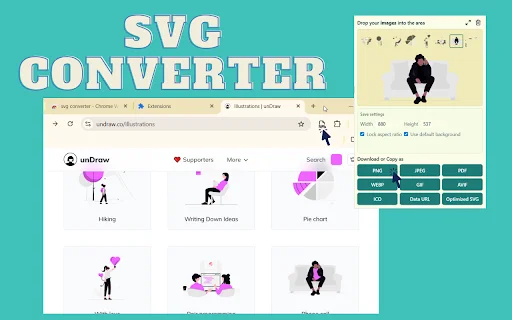 SVG Converter: Ubah SVG ke PNG dan PDF Gratis di Chrome - Screenshot 1