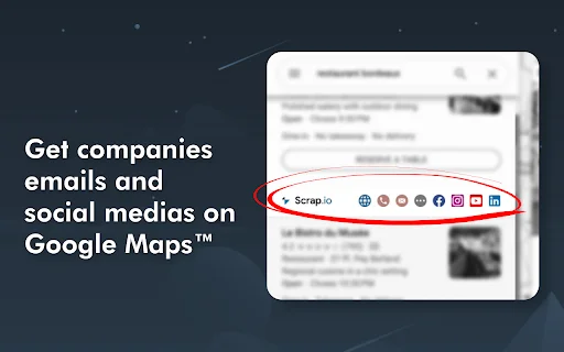 Scrap.io Maps Connect: Ekstrak Email B2B di Google Maps - Screenshot 1