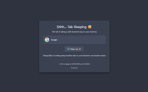 SleepyTabs: Hemat Memori & Tingkatkan Performa Browser Anda - Screenshot 1