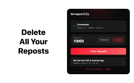 Download Unrepostify Terbaru – Hapus Repost TikTok Sekali Klik - Screenshot 1
