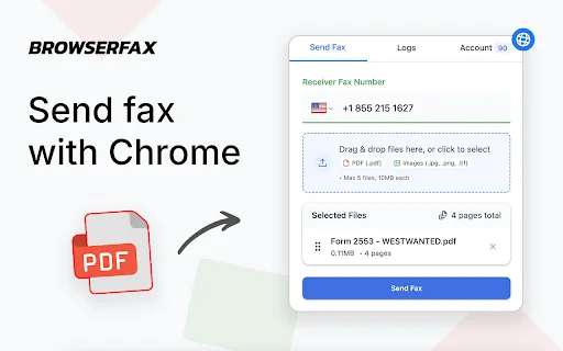 Kirim Faks Online dengan Browserfax – Kirim Faks Gratis dari Chrome - Screenshot 1