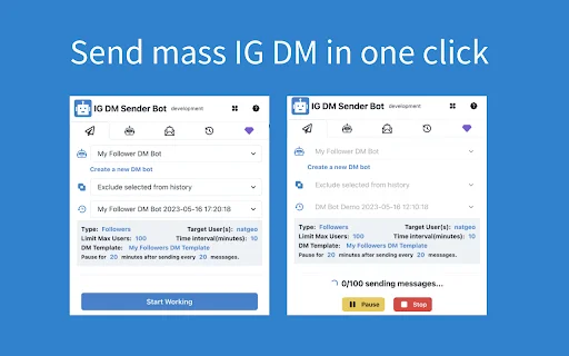 Super DM Bot – Kirim DM Instagram Massal Otomatis Terbaik - Screenshot 1