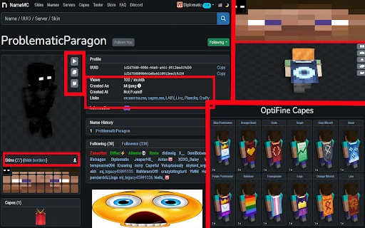 Download NameMC Extras Terbaru – Fitur Kustomisasi Minecraft - Screenshot 1
