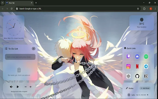 Halo New Tab Dashboard – Ubah Halaman Baru Chrome Jadi Estetik - Screenshot 1