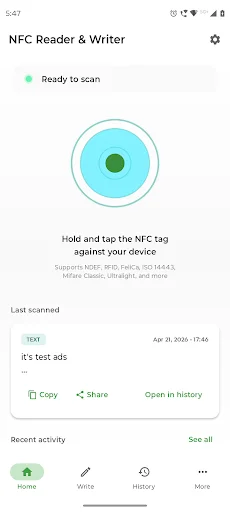 Download NFC/RF Reader and Writer Terbaru – Baca & Tulis Tag NFC - Screenshot 1