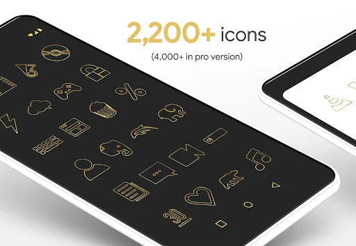 Download Lines Gold – Icon Pack Terbaru – Ikon Garis Elegan - Screenshot 2