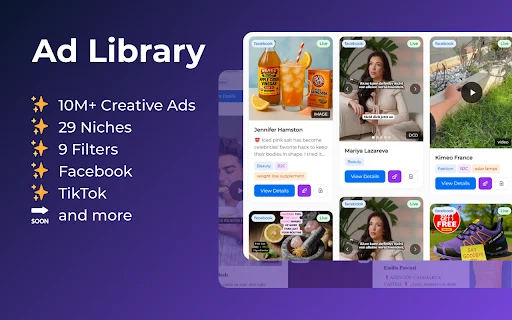 Ads Library Downloader & Adspy – Simpan Iklan FB & TikTok - Screenshot 1