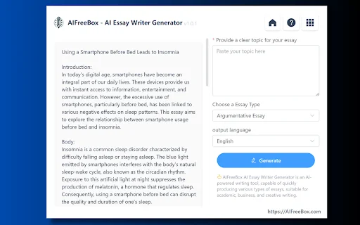 Free AI Essay Generator AIFreeBox – Buat Esai Cepat & Gratis - Screenshot 1