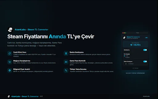 4zamLabs Steam TL Converter: Konversi Harga Steam ke Rupiah - Screenshot 1