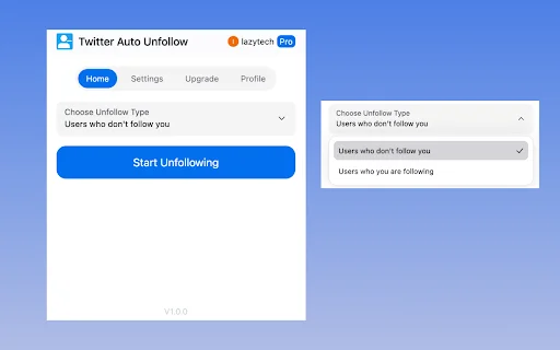 Download Twitter Auto Unfollow Terbaru – Kelola Followers Gratis - Screenshot 1