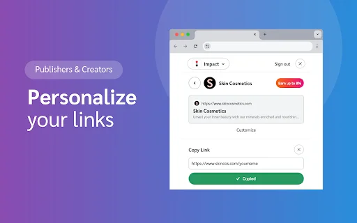 Unduh impact.com untuk Chrome – Buat Link Afiliasi Lebih Cepat - Screenshot 2