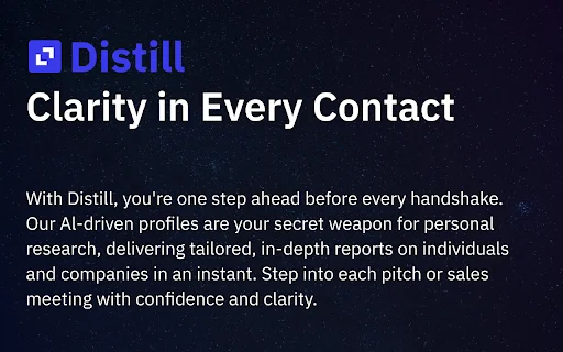 Unduh Distill Chrome Extension – Profil Perusahaan & Orang - Screenshot 1