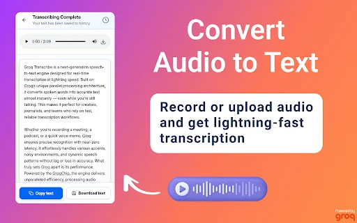 Download Audio to Text Transcription – Ubah Suara Jadi Teks Gratis - Screenshot 1