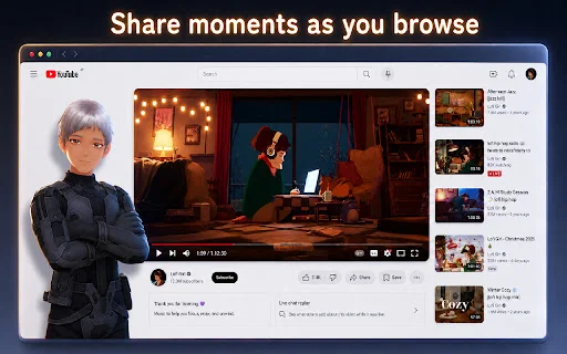 Download OshiKoi: AI Mate Browser – Pendamping AI 3D Terbaik - Screenshot 2